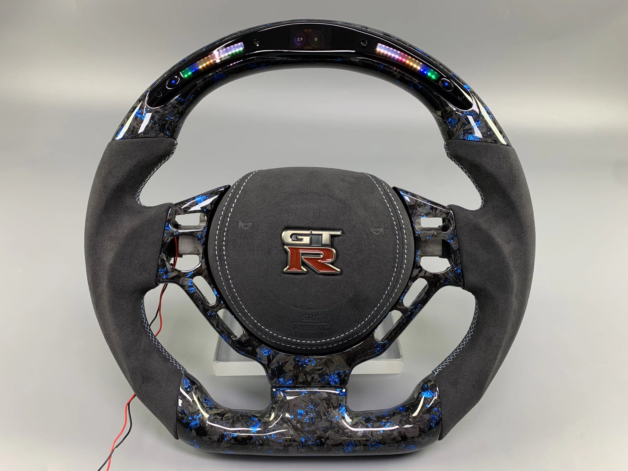 Nissan R35 GT-R (2008–2016) Forged Blue Carbon Steering Wheel – Blue Carbon Flake Finish