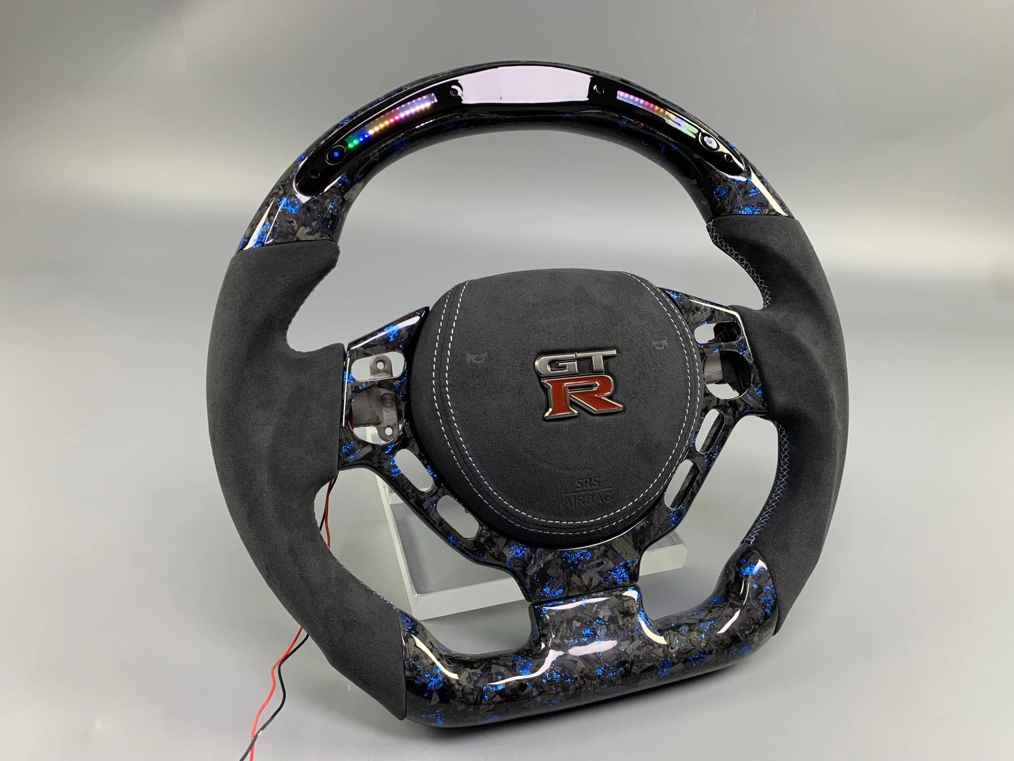 Nissan R35 GT-R (2008–2016) Forged Blue Carbon Steering Wheel – Blue Carbon Flake Finish