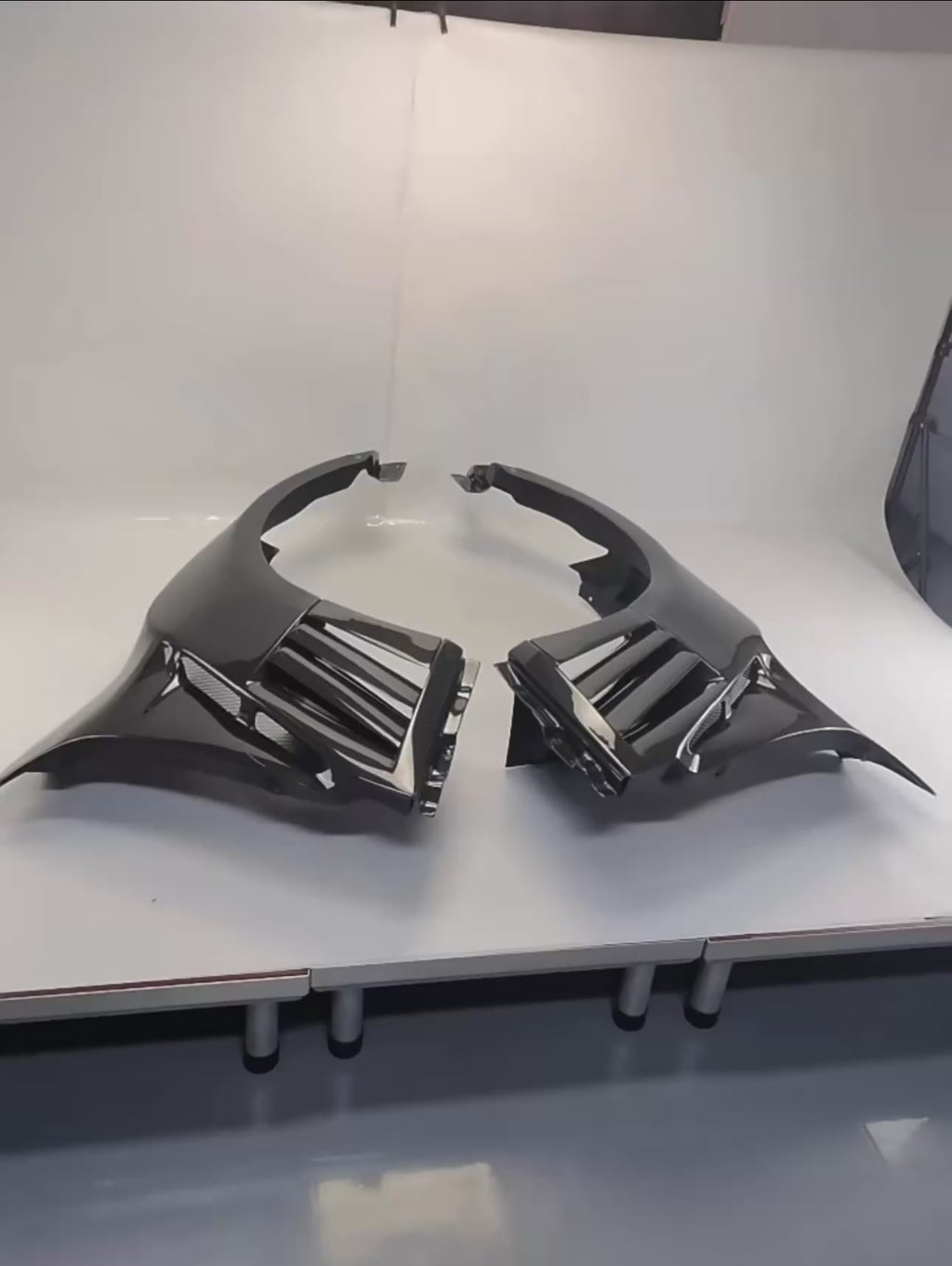 (High end + track-focused): Nissan R35 GT-R (2008-2016) Carbon Fiber High-Flow Aero Front Fender Arches